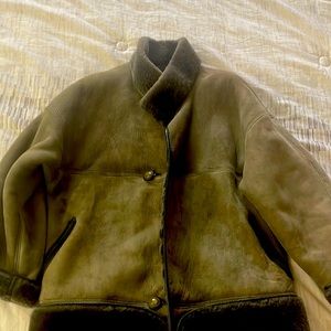 Shearling jacket dark green used in good condition